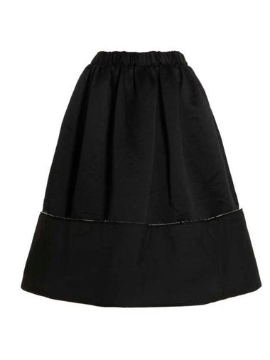 Elasticated Waistband A-Line Skirt Black - COMME DES GARCONS - BALAAN 1