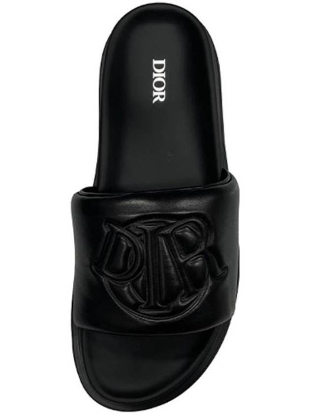 Aqua Quilted Smooth Calfskin Sandal Black - DIOR - BALAAN 2