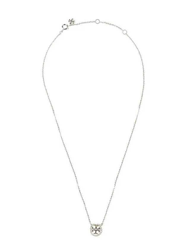 Miller Pave Logo Delicate Necklace Silver - TORY BURCH - BALAAN 2