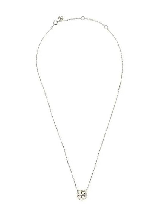 Miller Pave Logo Delicate Necklace Silver - TORY BURCH - BALAAN 2