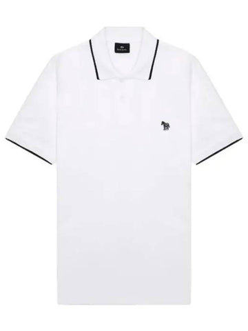 Zebra Patch Regular Fit Short Sleeve Polo Shirt White - PAUL SMITH - BALAAN 1