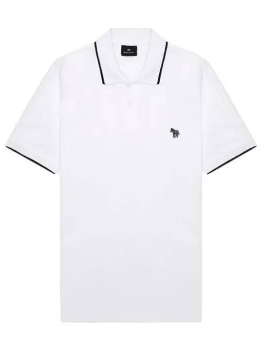 Regular Fit Zebra Wappen Short Sleeve PK Shirt White - PAUL SMITH - BALAAN 1