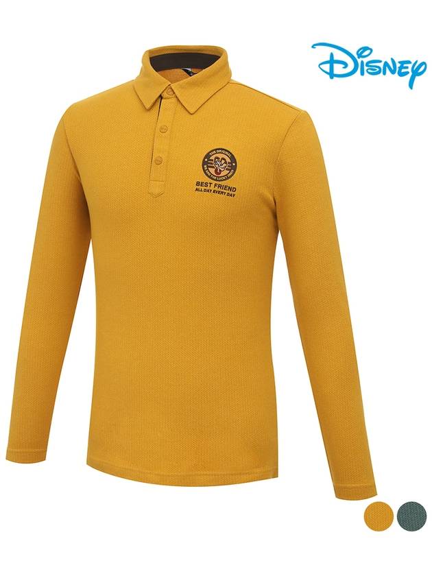 Men s Character Wappen Logo Point Long Sleeve Collar T Shirt DO3MTS009 - DISNEY GOLF - BALAAN 1