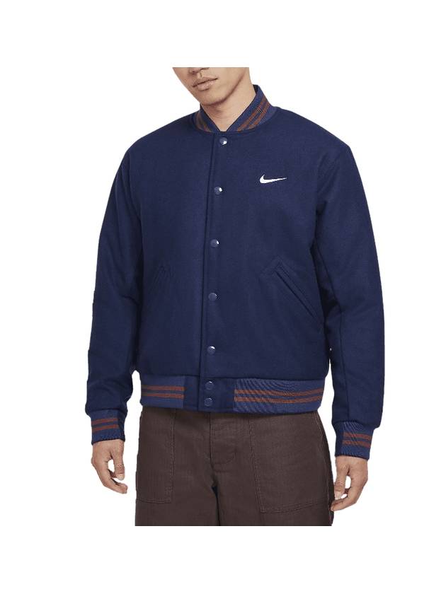 Varsity Bomber Jacket Midnight Navy - NIKE - BALAAN 1