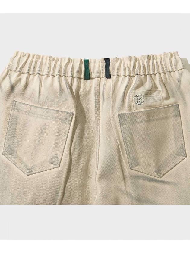 Dirty Washing Cornmeal Bermuda Banding Pants Natural - FFEFF STUDIO - BALAAN 7