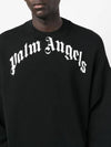 Curve Logo Print Sweatshirt Black - PALM ANGELS - BALAAN 5