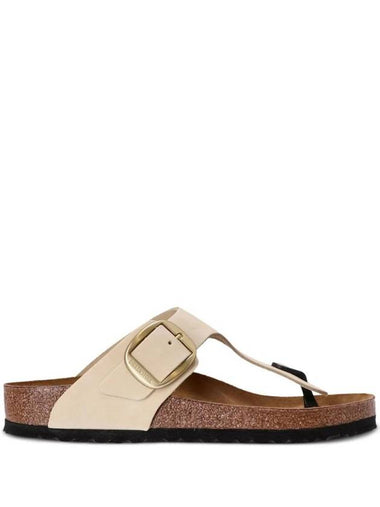 Gizeh Big Buckle Suede Flip Flops Ivory - BIRKENSTOCK - BALAAN 1