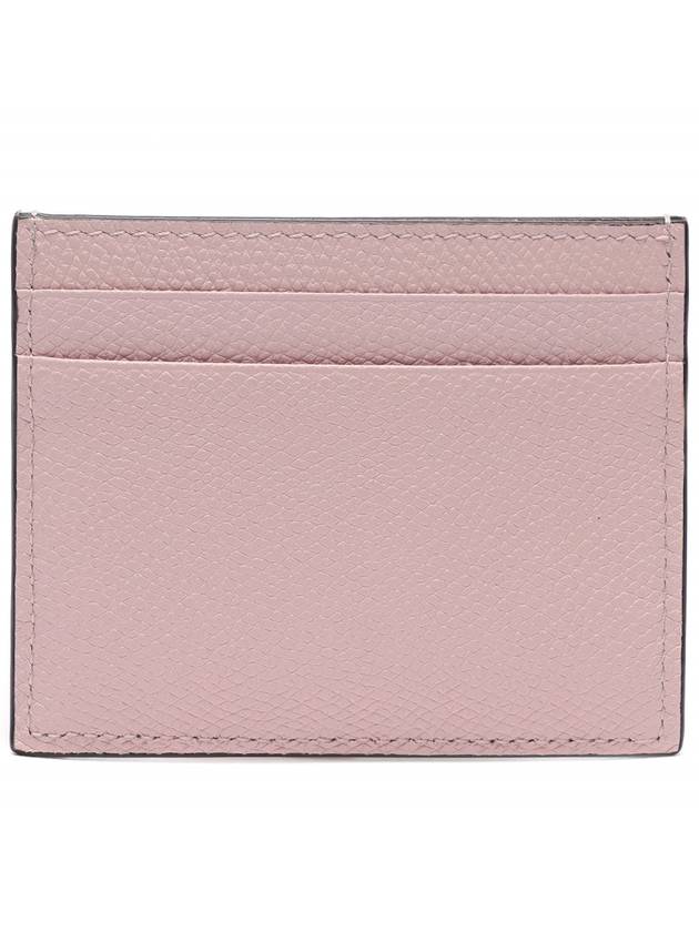 V Logo Signature Card Wallet Baby Pink - VALENTINO - BALAAN 5