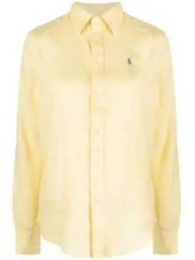 W relaxed fit linen shirt yellow - POLO RALPH LAUREN - BALAAN 1