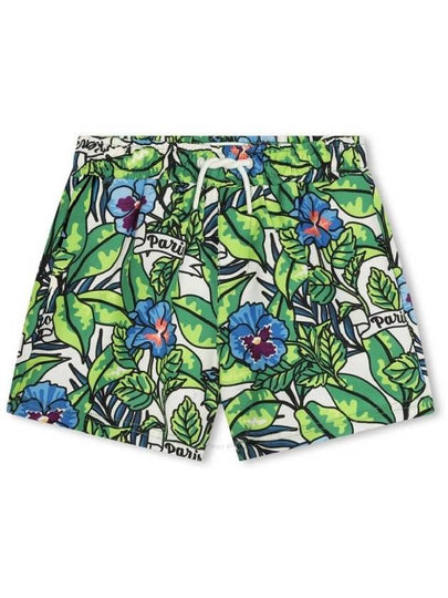 Kids Floral Motif Swim Pants Green - KENZO - BALAAN 2