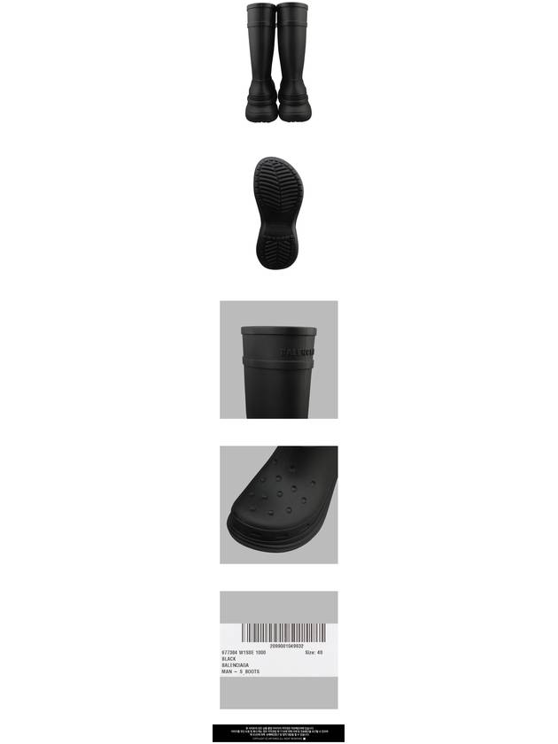 Crocs Rain Boots Black - BALENCIAGA - BALAAN 4