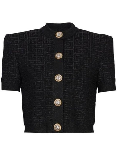 PB Labyrinth Knit Cardigan Black - BALMAIN - BALAAN 1