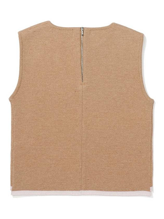 Wool Hairy Sleeveless Knit BEIGE WOMAN - MALBON GOLF - BALAAN 2