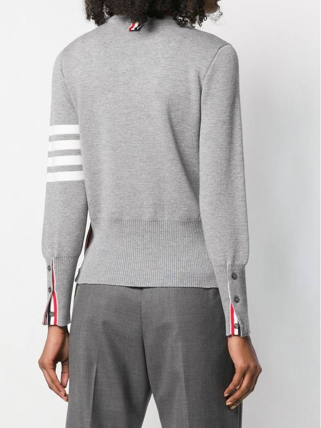 4-Bar Milano Stitch Crew Neck Knit Top Light Grey - THOM BROWNE - BALAAN 4