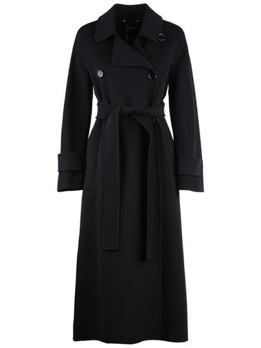 Max Mara Black Virgin Wool Trench Coat - MAX MARA - BALAAN 1