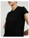 Logo Shrunken Cotton Jersey Short Sleeve T-Shirt Black - ALEXANDER WANG - BALAAN 4