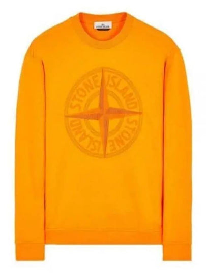 Garment Dyed Stitches Four Print Crewneck Sweatshirt Orange - STONE ISLAND - BALAAN 2