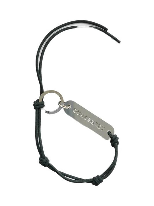 Men's Ladon Key Ring Black knotted leather cord key ring with logo tag Ladon key ring Nero - OUR LEGACY - BALAAN 1