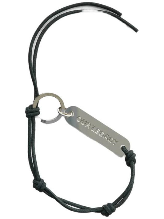 Men's Ladon Key Ring Black knotted leather cord key ring with logo tag Ladon key ring Nero - OUR LEGACY - BALAAN 1