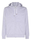 Tech Cotton Zip-Up Hoodie Heather Grey - BRUNELLO CUCINELLI - BALAAN 2