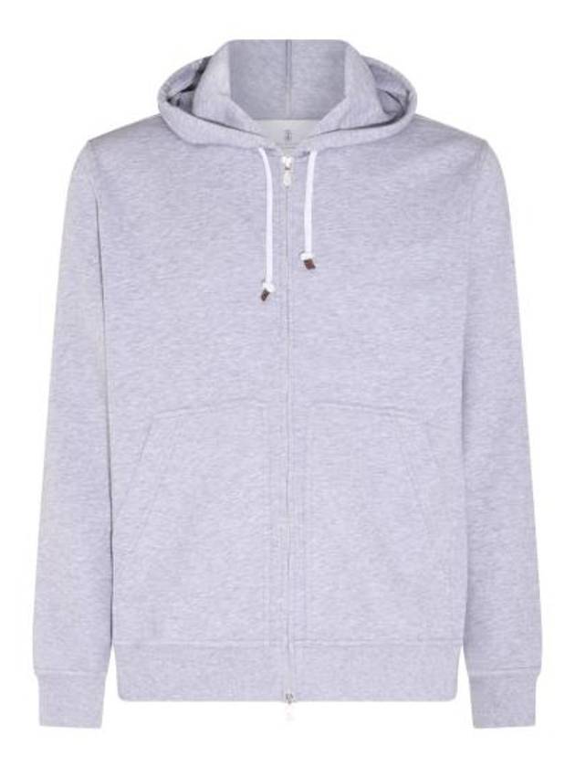 Tech Cotton Zip-Up Hoodie Heather Grey - BRUNELLO CUCINELLI - BALAAN 2