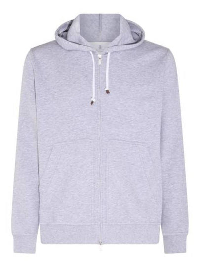 Tech Cotton Zip-Up Hoodie Heather Grey - BRUNELLO CUCINELLI - BALAAN 2