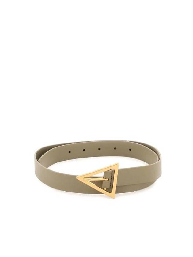 Triangle Buckle Leather Belt Taupe - BOTTEGA VENETA - BALAAN 2