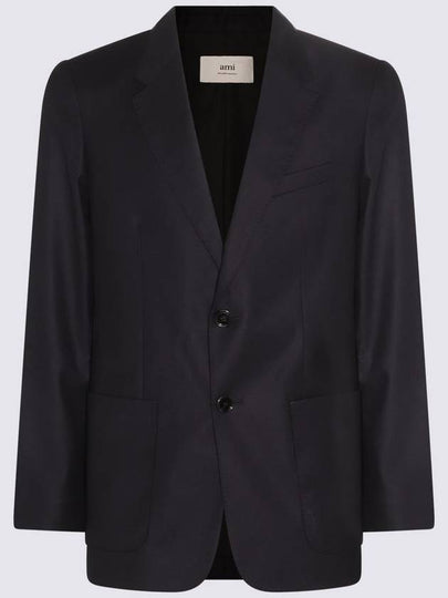 Two Button Blazer Jacket Navy - AMI - BALAAN 2