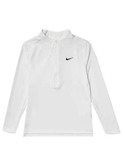 Women's Dri Fit UV Advantage Half Zip Long-Sleeve T-Shirt White - NIKE - BALAAN 2