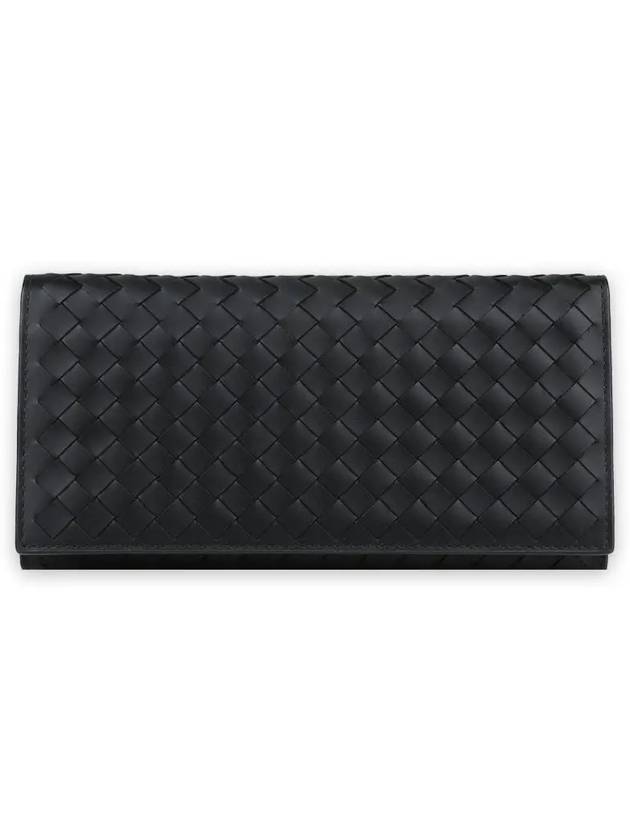 Men's Intrecciato Long Wallet Black - BOTTEGA VENETA - BALAAN 2