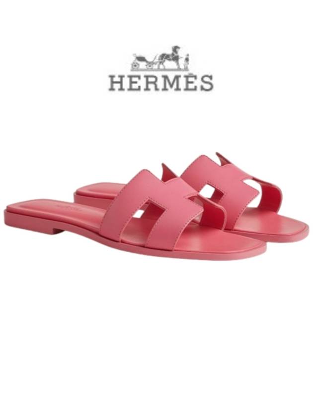 Oran Calfskin Sandals Rose Petale - HERMES - BALAAN 3