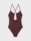 Triomphe Matte Jersey One Piece Swimsuit Prune - CELINE - BALAAN 2