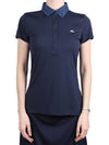 Women's Cara Polo Short Sleeve T-Shirt Navy - J.LINDEBERG - BALAAN 1