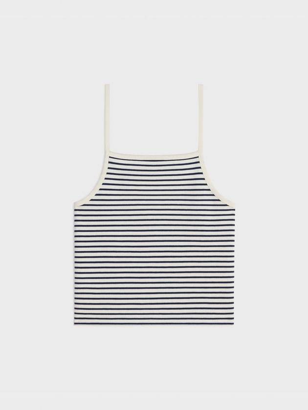 Triomphe Striped Sleeveless Off White Navy - CELINE - BALAAN 3