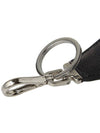 Saffiano Triangle Logo Leather Key Holder Black - PRADA - BALAAN 8