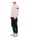 Compass Badge Ribbed Cotton Knit Top Pink - STONE ISLAND - BALAAN 5