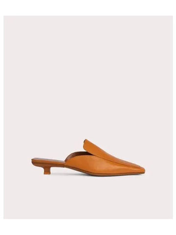 Ingrid Gloss Leather Heel Mule Camel - BY FAR - BALAAN 1