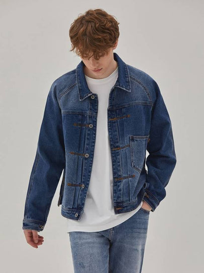 Raglan Sleeve Denim Jacket Indigo - CORK - BALAAN 2