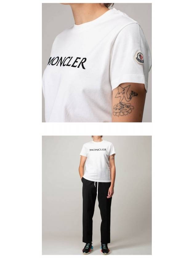 Logo Cotton Short Sleeve T-Shirt White - MONCLER - BALAAN 6