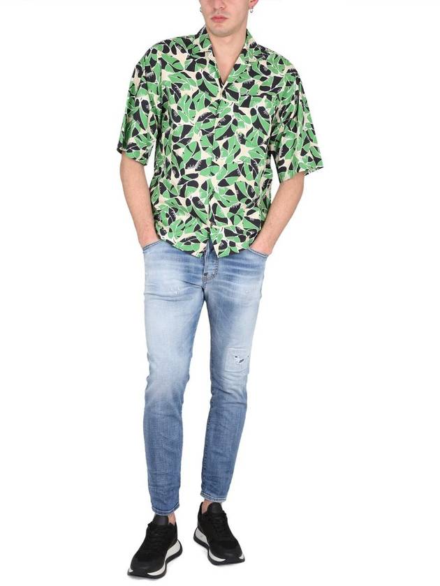 Bowling Drop Shoulder Short Sleeve Shirt Green - DSQUARED2 - BALAAN 3