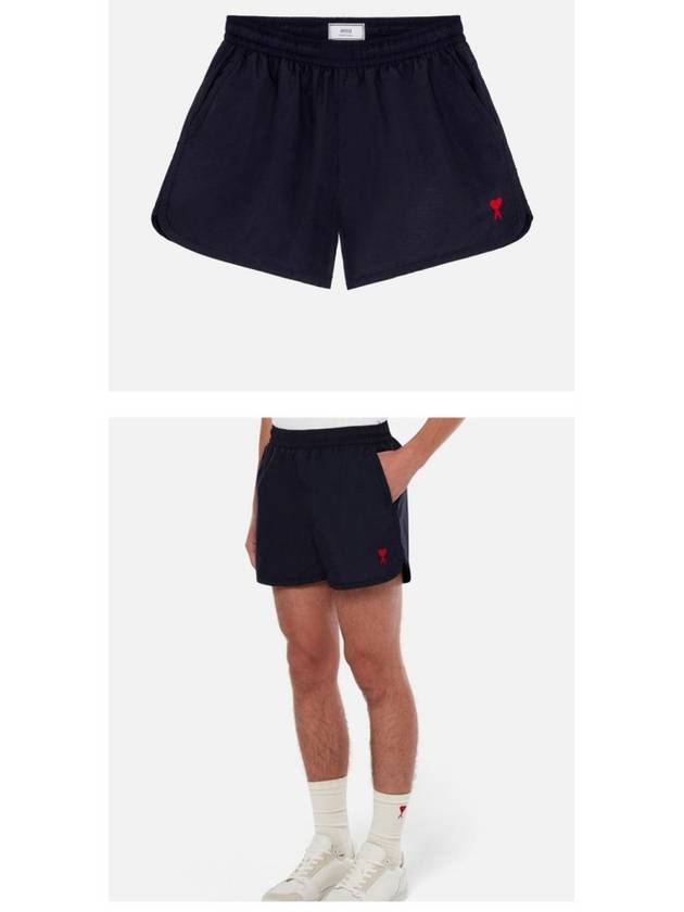 Heart Logo Swim Shorts Navy - AMI - BALAAN 5