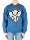 Elephant Wool Knit Top Blue - KENZO - BALAAN 2