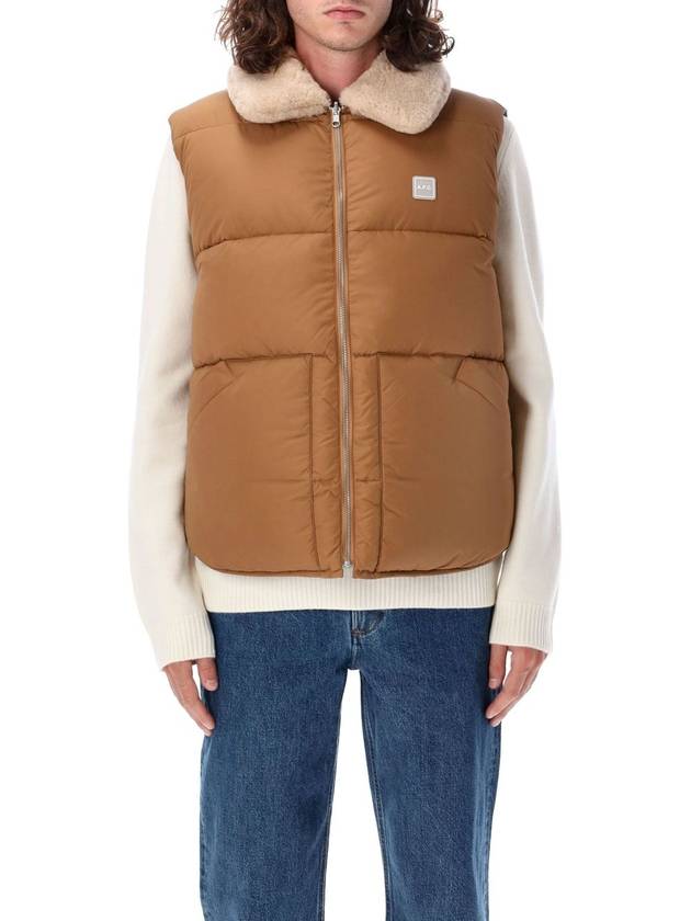 Teddy Puffer Vest Jacket Dark Beige - A.P.C. - BALAAN 2