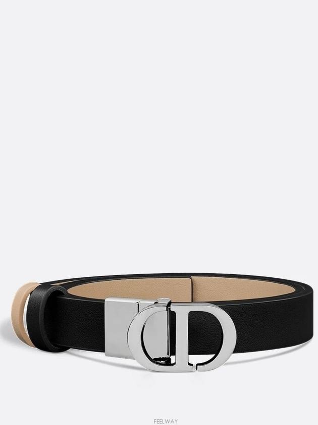 30 Montaigne Reversible Belt Black Biscuit Smooth - DIOR - BALAAN 5