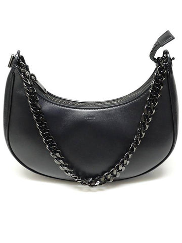 199583DGQ 38NN Black Calfskin AVA Chain Hobo Medium Shoulder Bag - CELINE - BALAAN 1