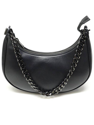 199583DGQ 38NN Black Calfskin AVA Chain Hobo Medium Shoulder Bag - CELINE - BALAAN 1