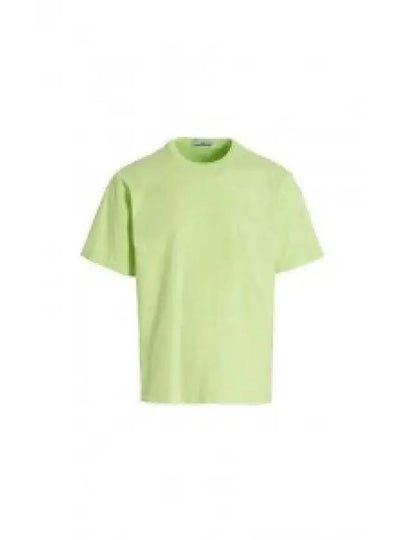 Micro Embroidered Logo Cotton Jersey Short Sleeve T-Shirt Light Green - STONE ISLAND - BALAAN 2