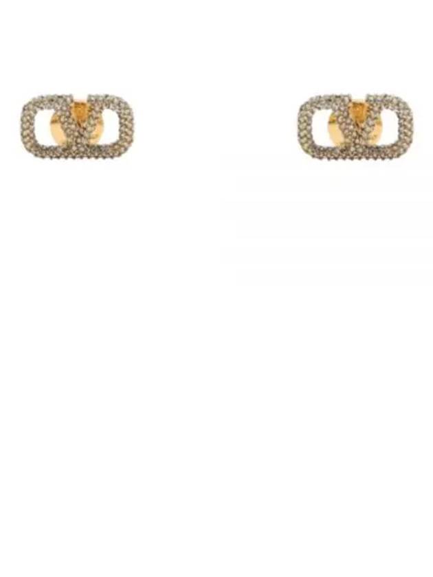 V Logo Signature Earrings Gold - VALENTINO - BALAAN 2