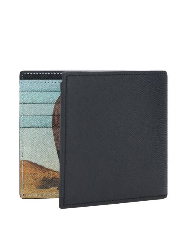 Men's Signature Striped Balloon Leather Half Wallet Black - PAUL SMITH - BALAAN 3