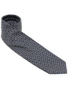 Ferragamo Men's Silk Jacquard Tie 35 0943 F NAVY AVORI 0768437 - SALVATORE FERRAGAMO - BALAAN 2